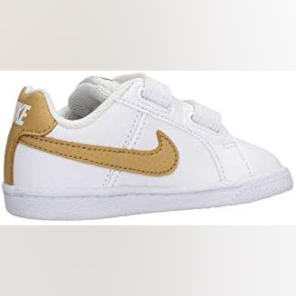 Nike Court Royale White Leather Kids Sneakers with Gold Swoosh Size 7c - Picture 10 of 10